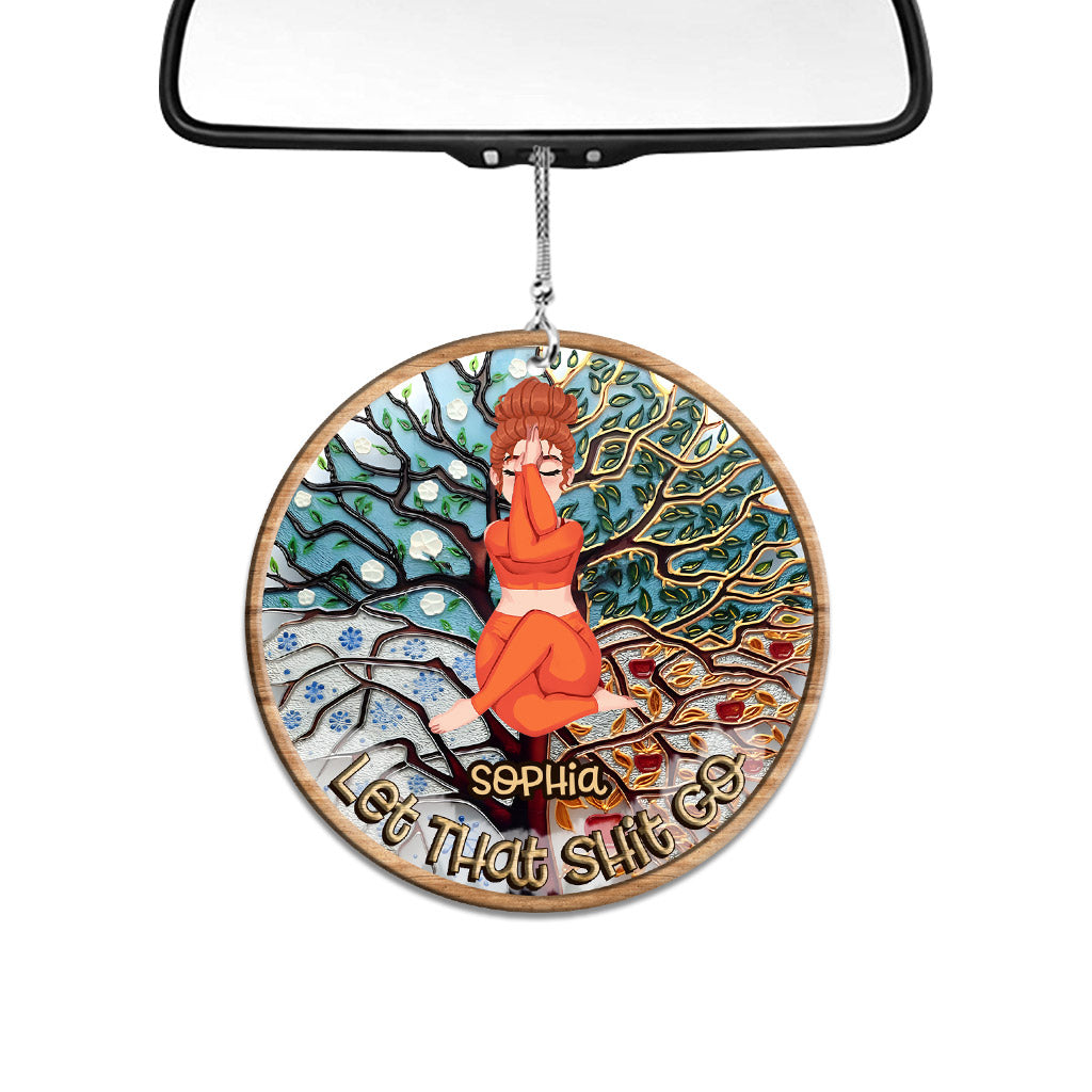 Let That Shit Go - Personalized Yoga Car Ornament