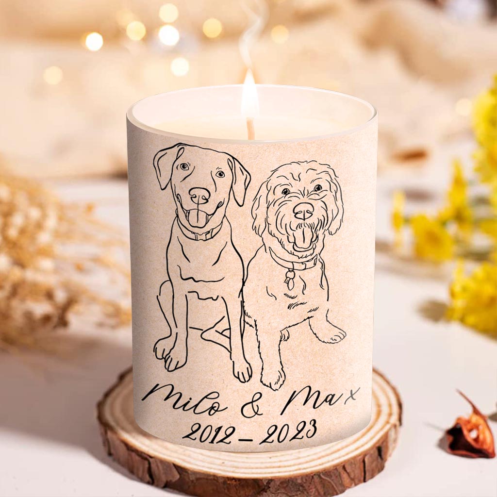 Es gibt jene, die die Welt weiterhin erhellen – Geschenk für Hundeliebhaber, Katzen- und Hundebesitzer – Personalisierte Kerze mit Holzdeckel