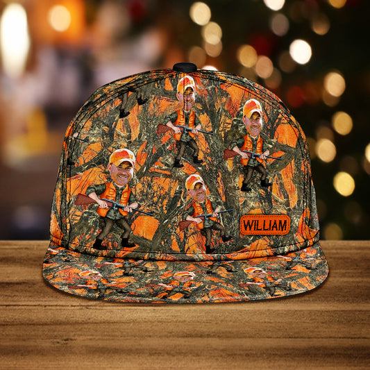 Foto eingefügter Jäger – Personalisierte Jagd-Snapback-Kappe