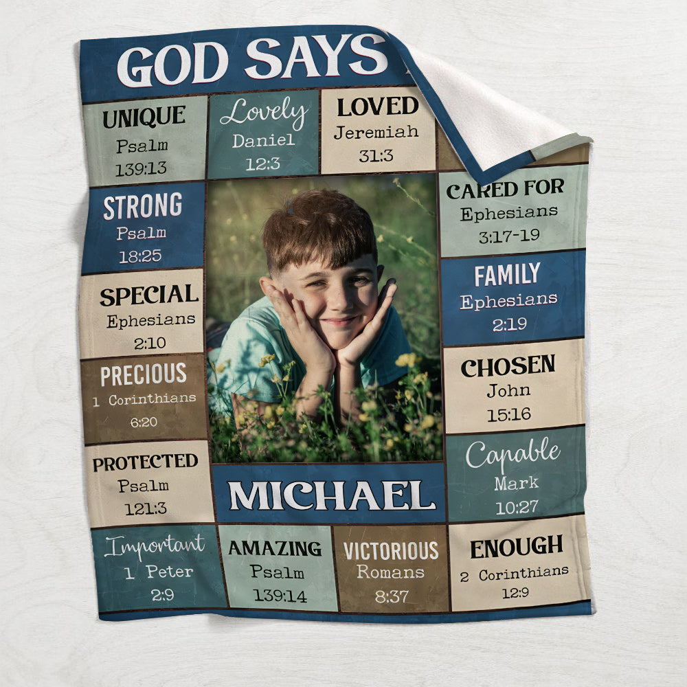 Gott sagt, ich bin – Personalisierte christliche Decke