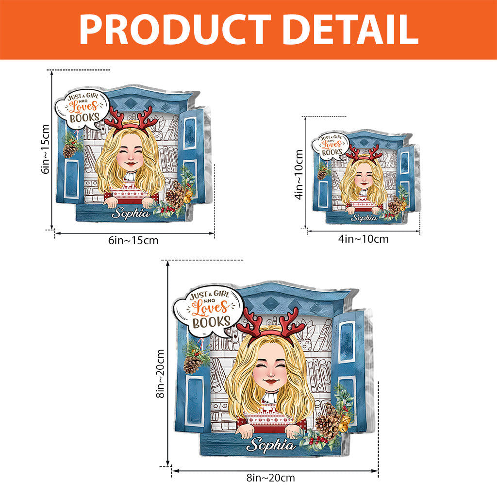 Einfach ein Mädchen, das Bücher liebt – personalisierte Acrylplakette in Buchform