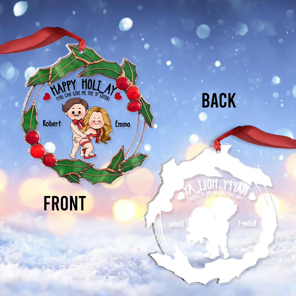Frohe Feiertage – Geschenk für Ehemann, Freund – Personalisierter transparenter Weihnachtsschmuck