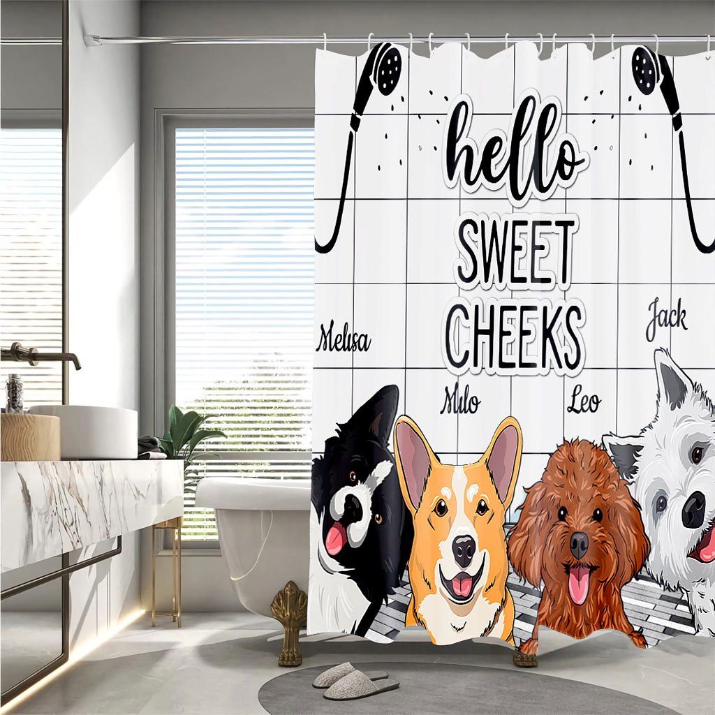 Ich habe das gesehen – personalisierter Duschvorhang für Hunde