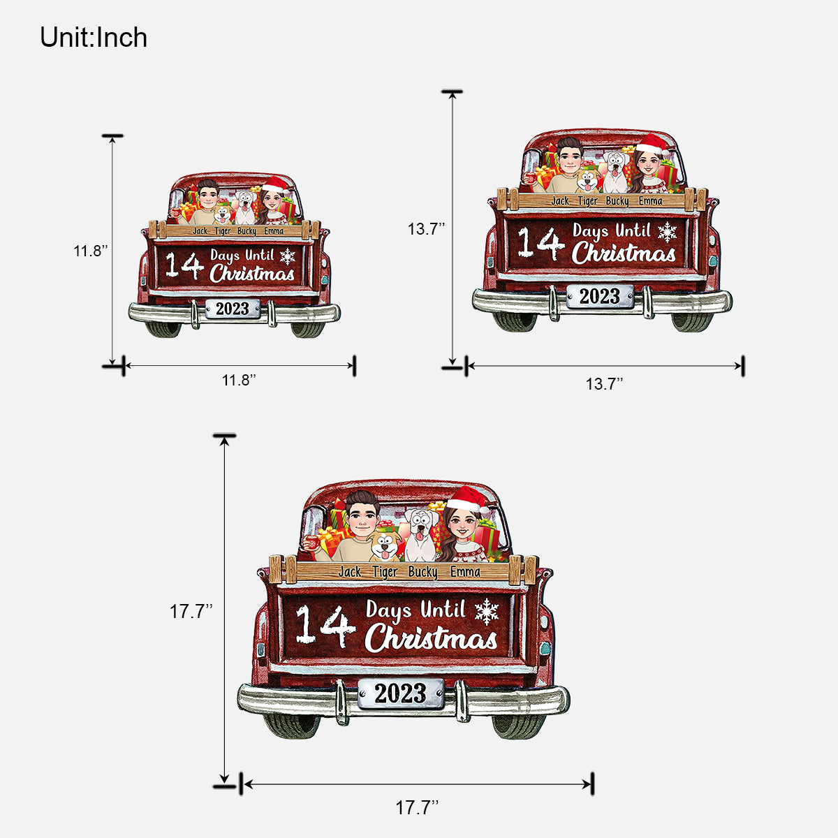 Weihnachtscountdown - Personalisiertes Hunde-Holzschild