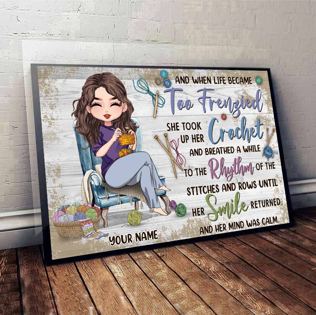 Und wenn das Leben zu hektisch wurde – Personalisierte Häkelleinwand und Poster