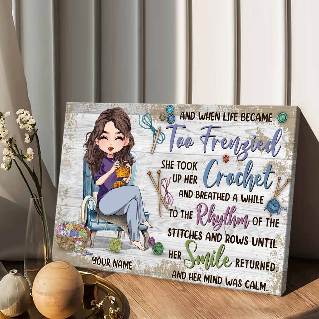 Und wenn das Leben zu hektisch wurde – Personalisierte Häkelleinwand und Poster