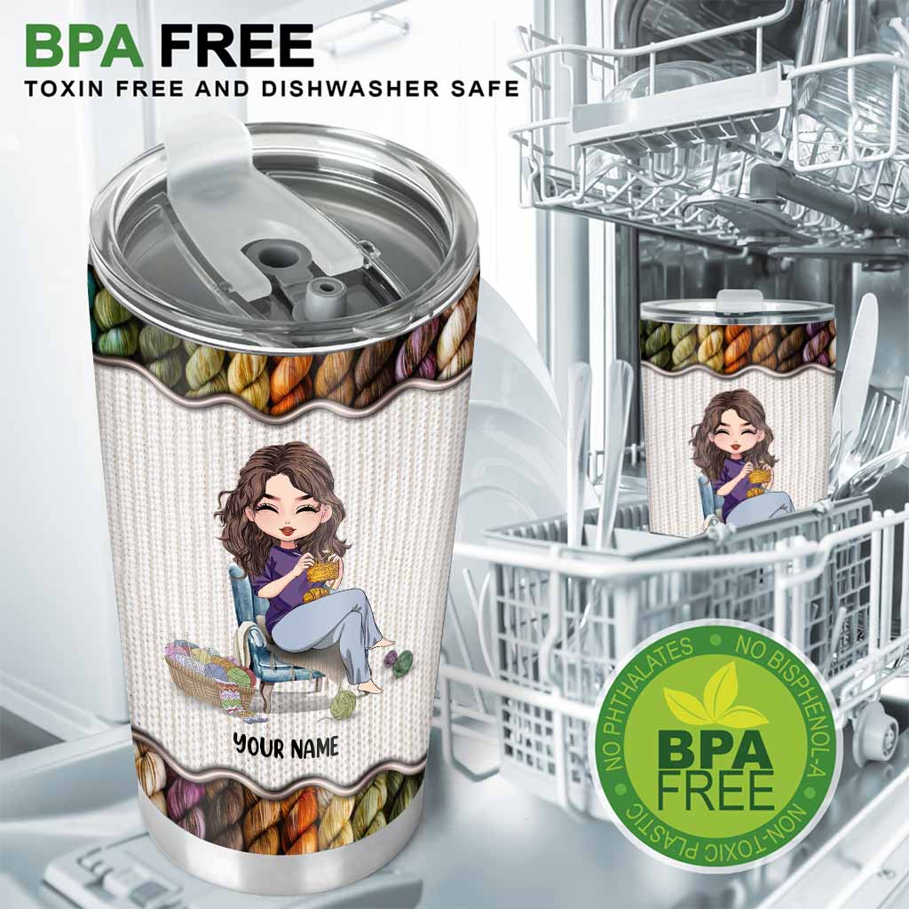 Einfach ein Mädchen, das Häkeln liebt – personalisierter Häkelbecher