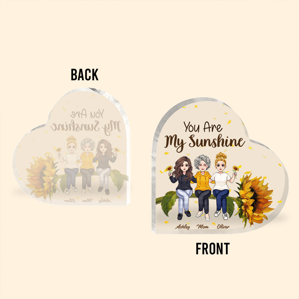 You Are My Sunshine - Personalized Mother's Day Mother Custom Shaped Acrylic Plaque