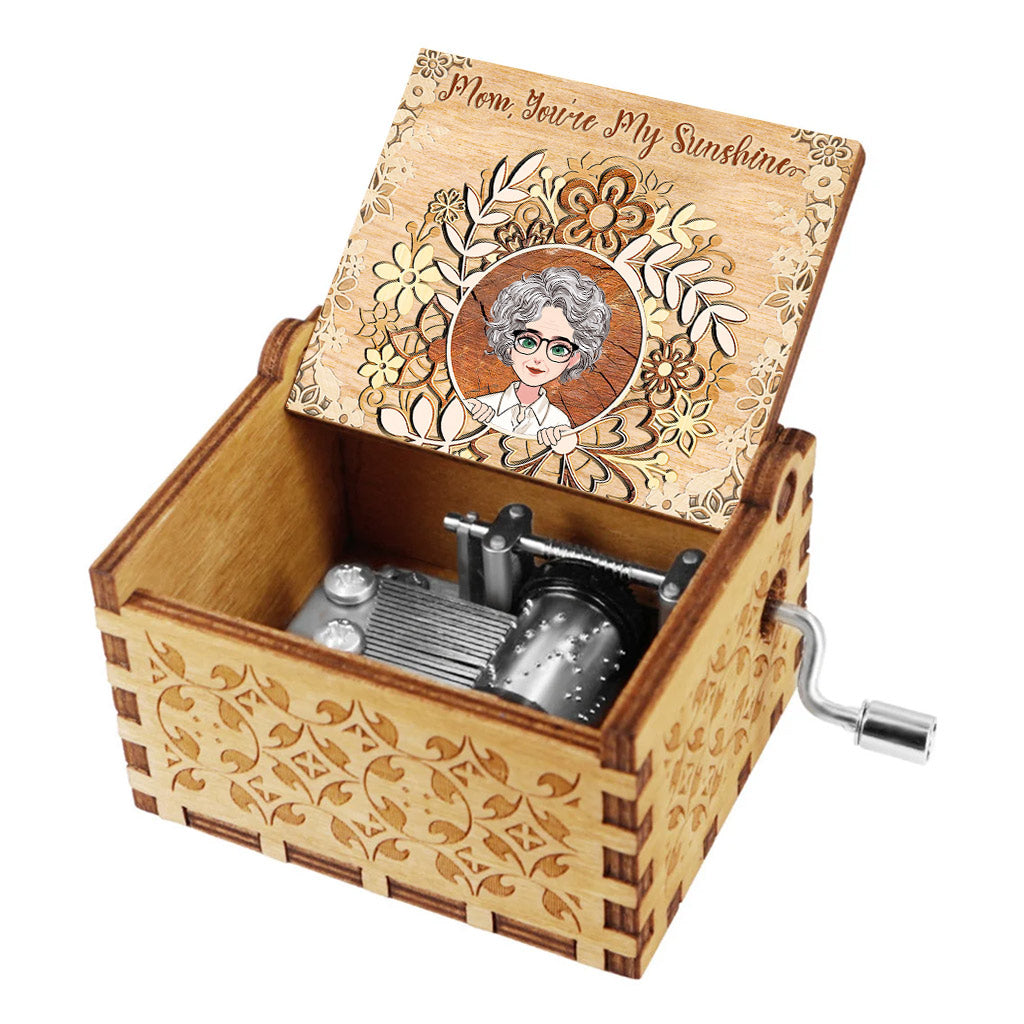 You Are My Sunshine - Personalized Mother's Day Mother Hand Crank Music Box