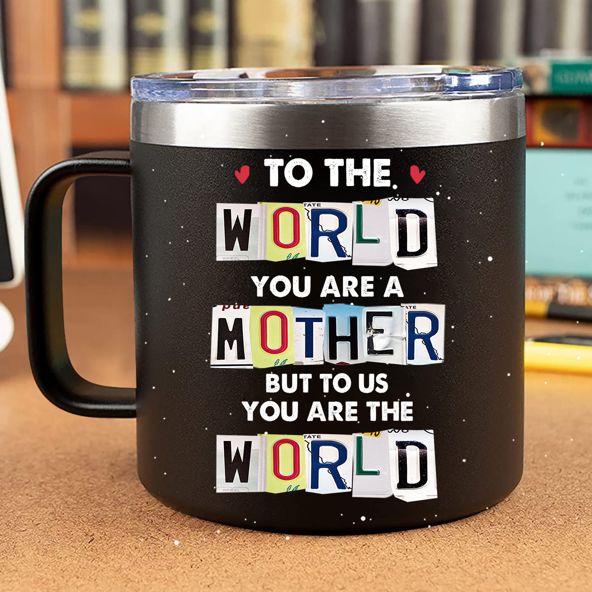 Du bist meine Welt – Personalisierter isolierter Kaffeebecher für Muttertag und Vatertag