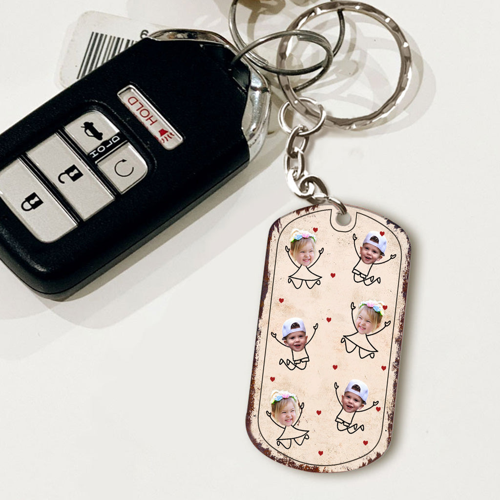 Du bist mir die Welt – Geschenk für Papa, Mama – Personalisierter Edelstahl-Schlüsselanhänger