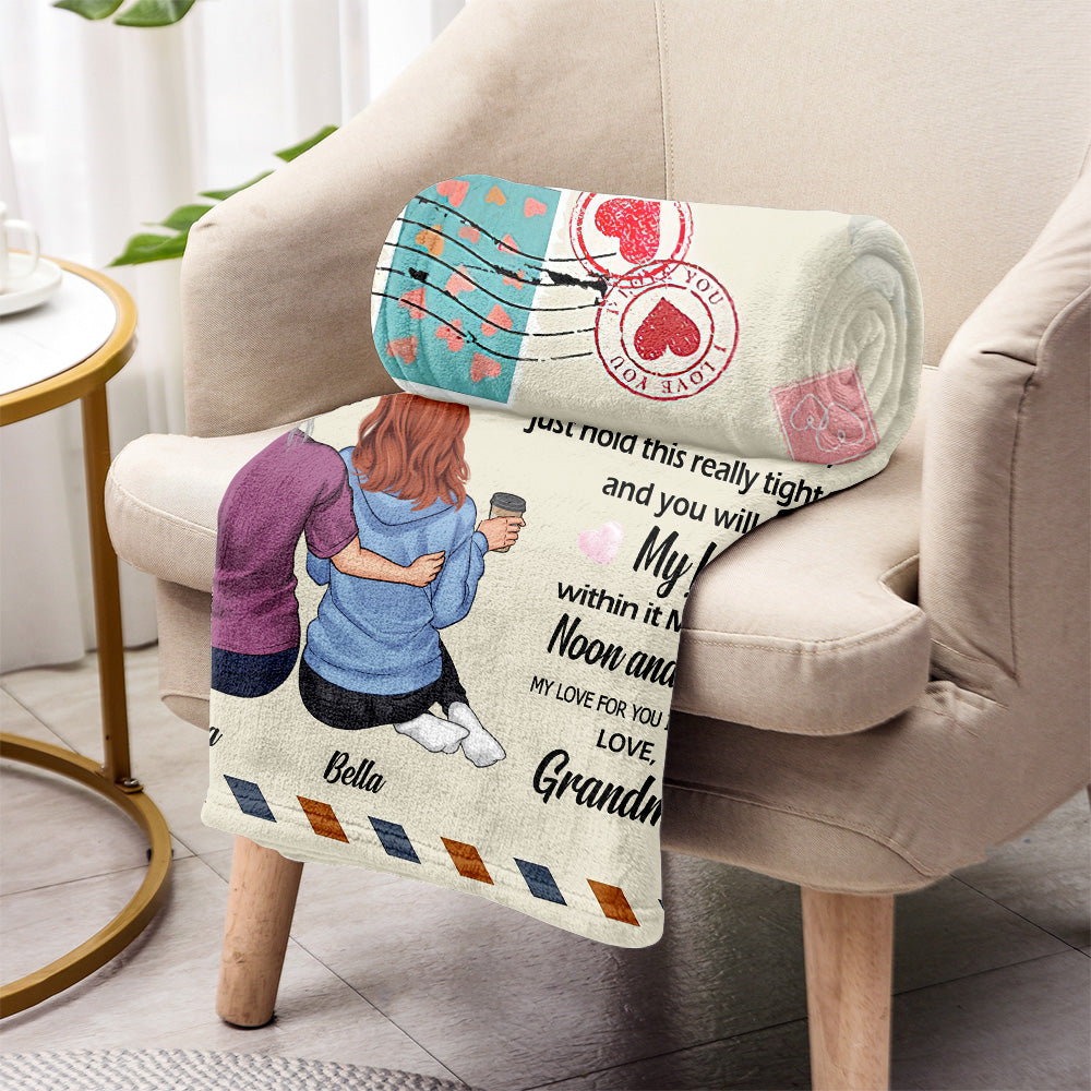 An meine Enkelin – Personalisierte Muttertags-Oma-Decke