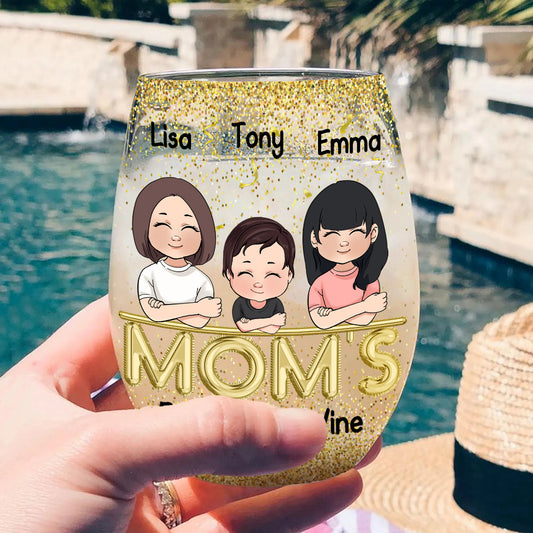 Mom's Reasons To Wine - Personalized Mother's Day Mother All Over Wine Glass