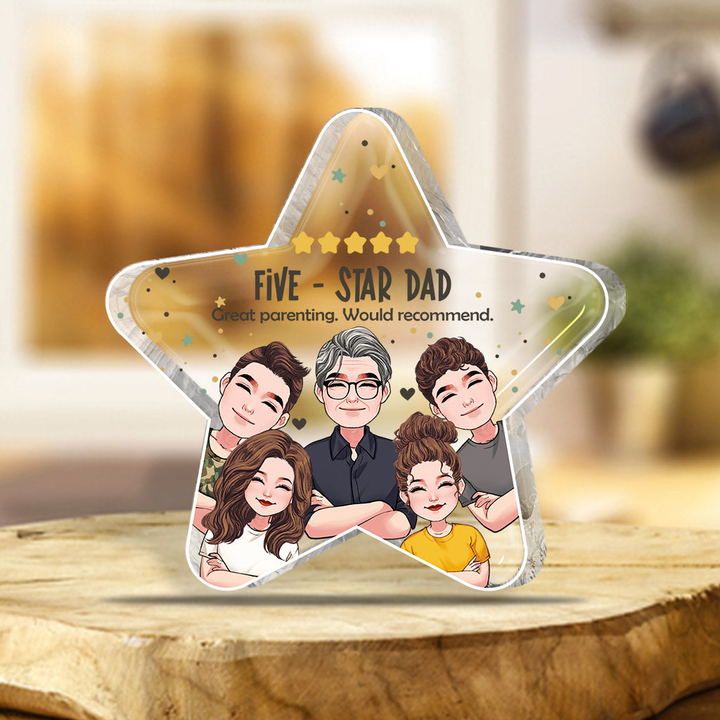 Five-star Dad - Personalized Father Custom Shaped Acrylic Plaque