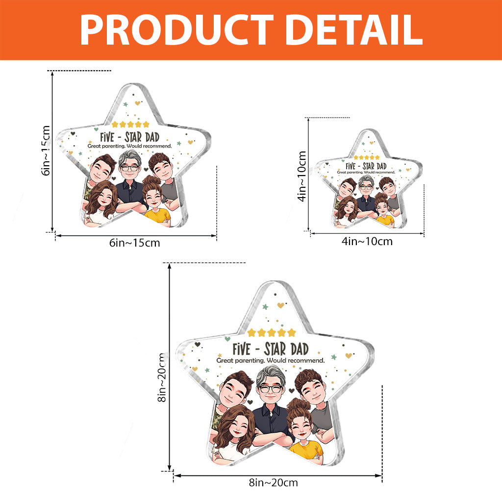 Five-star Dad - Personalized Father Custom Shaped Acrylic Plaque