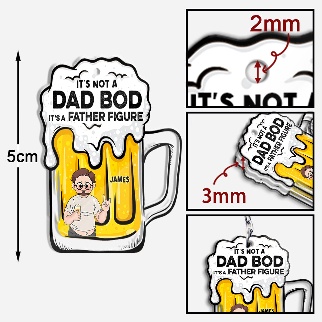 Kein Dad Bod – Personalisierter transparenter Schlüsselanhänger für Väter