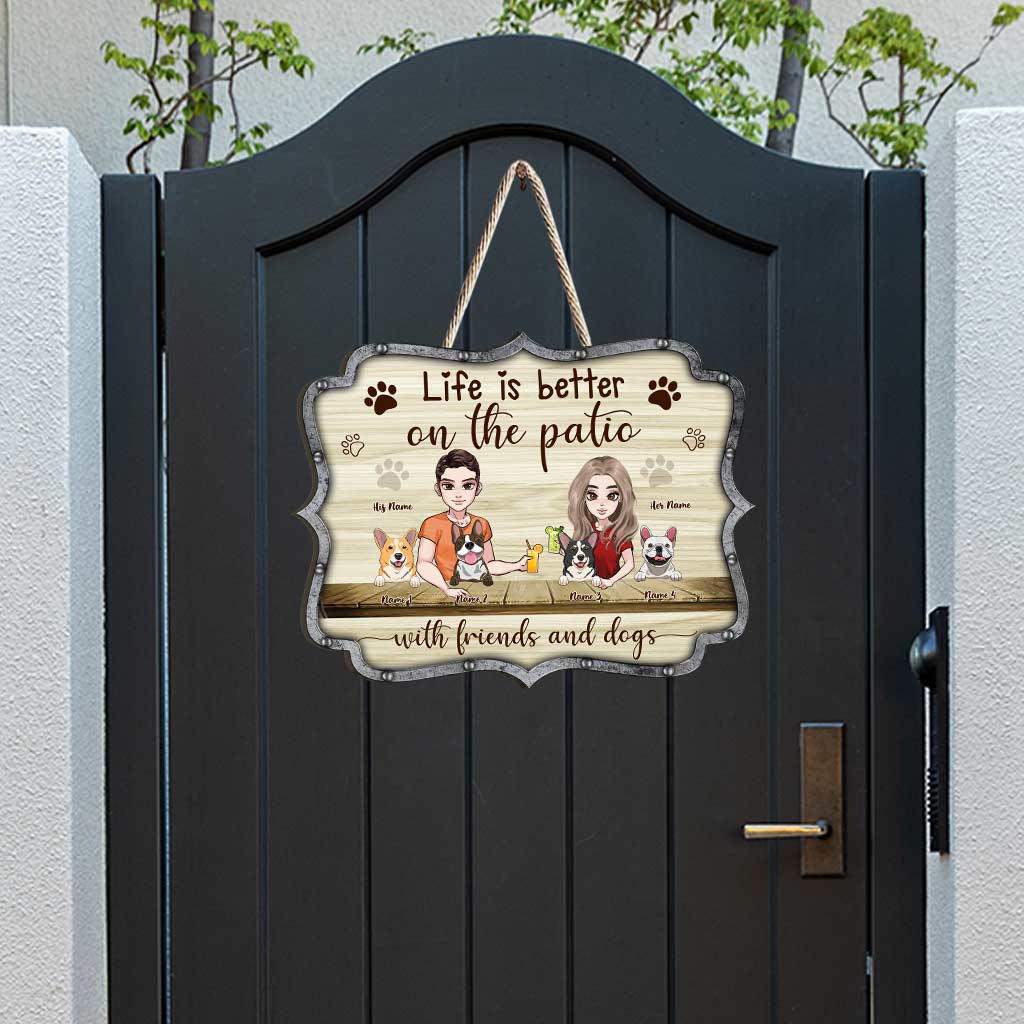 Das Leben ist besser – personalisiertes Holzschild für Hunde