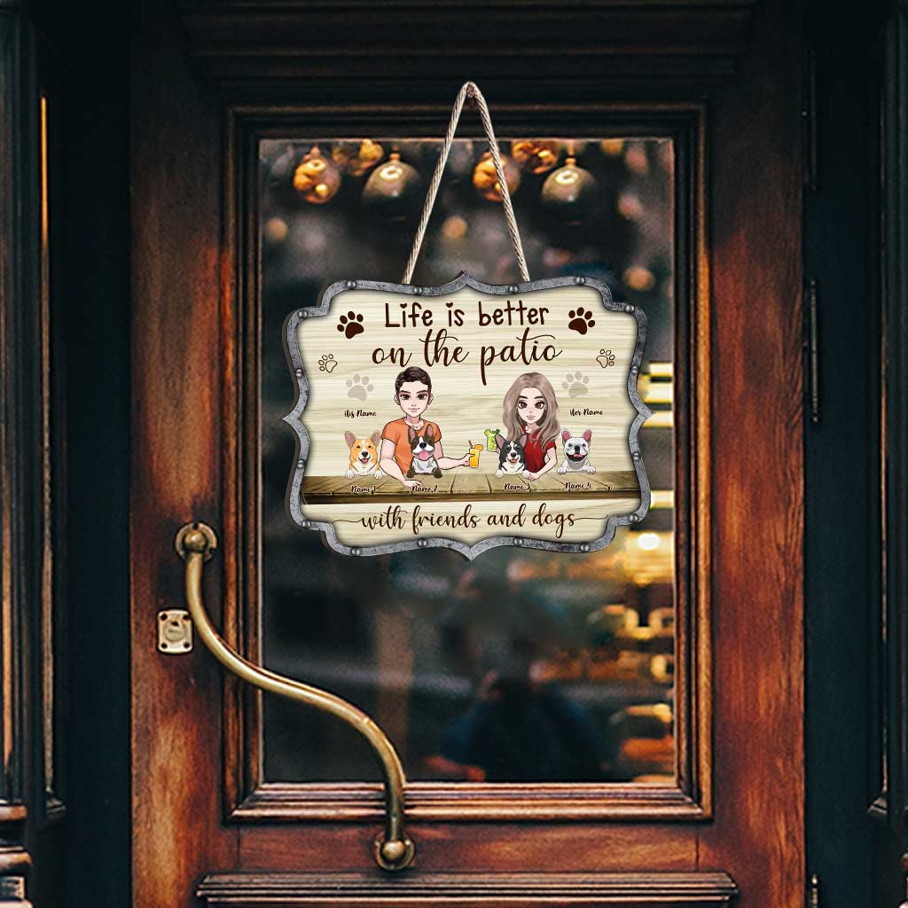 Das Leben ist besser – personalisiertes Holzschild für Hunde