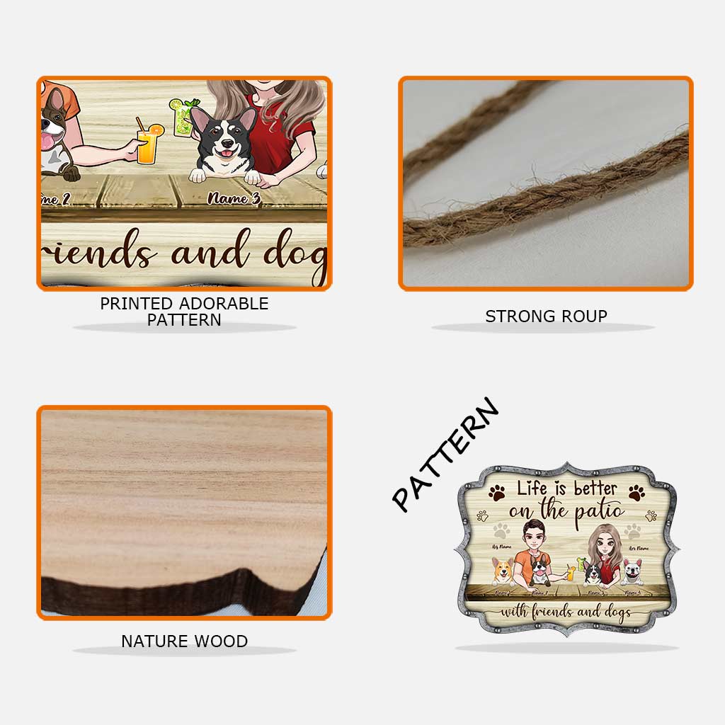 Das Leben ist besser – personalisiertes Holzschild für Hunde