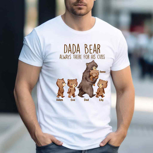 Papa Bär – Geschenk für Papa, Opa, Onkel, Bruder – Personalisiertes T-Shirt und Hoodie