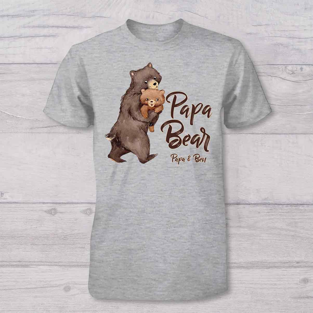 Papa Bär und Baby Bär – personalisiertes Vater-T-Shirt und Baby-Body