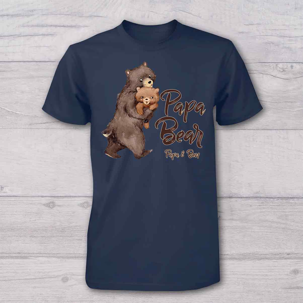 Papa Bär und Baby Bär – personalisiertes Vater-T-Shirt und Baby-Body