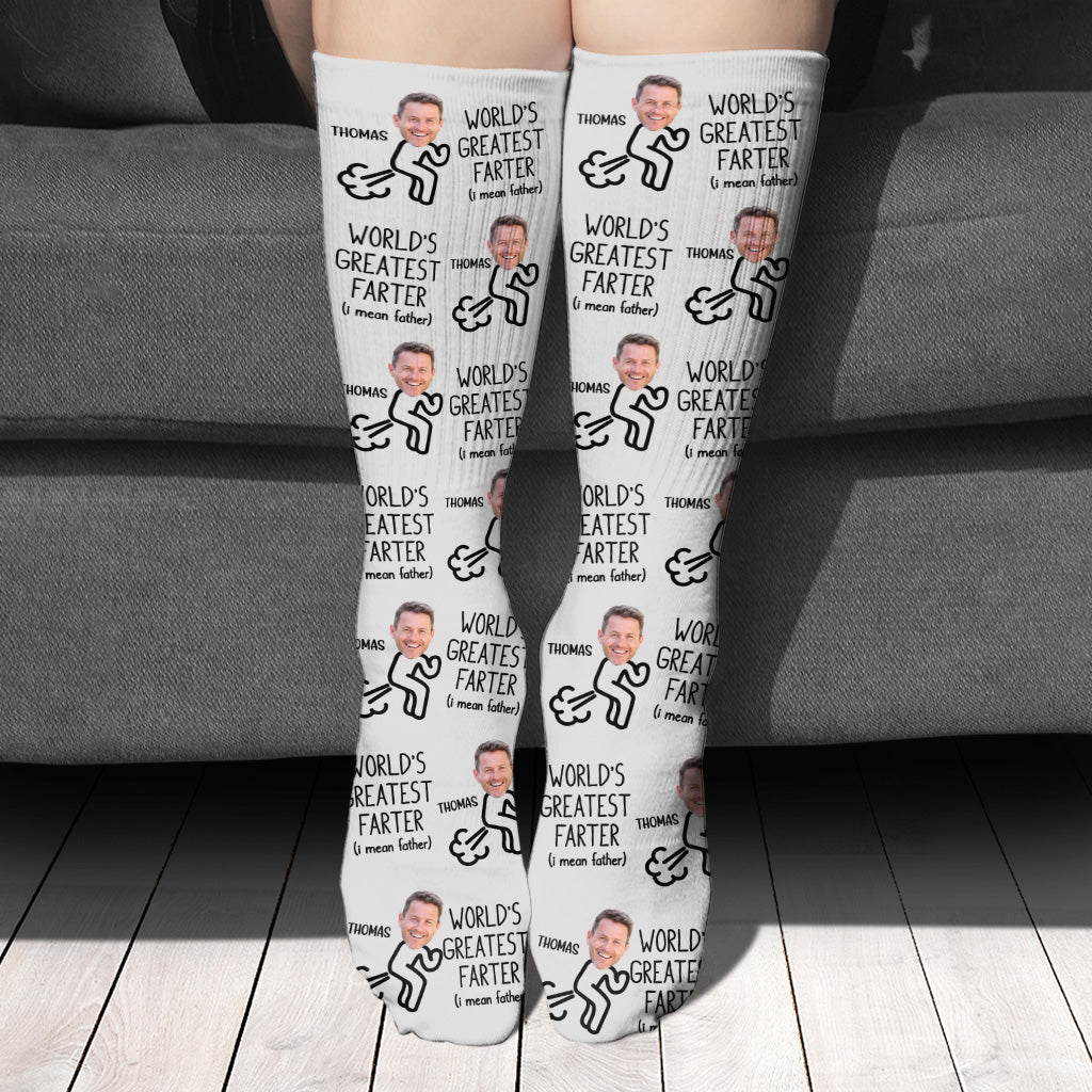 Der größte Furzer der Welt – personalisierte Socken für Väter