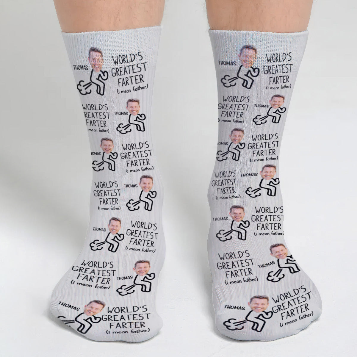 Der größte Furzer der Welt – personalisierte Socken für Väter