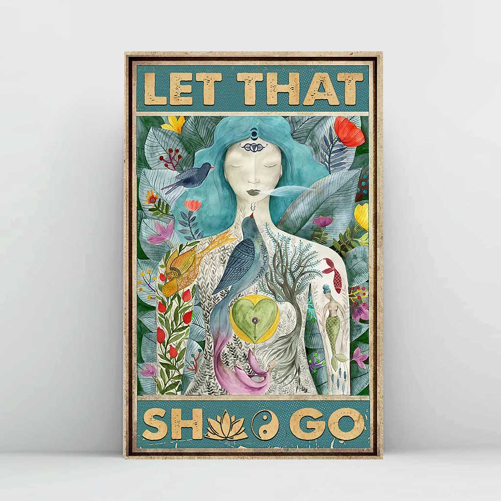 Lass den Scheiß los – Yoga-Leinwand und Poster