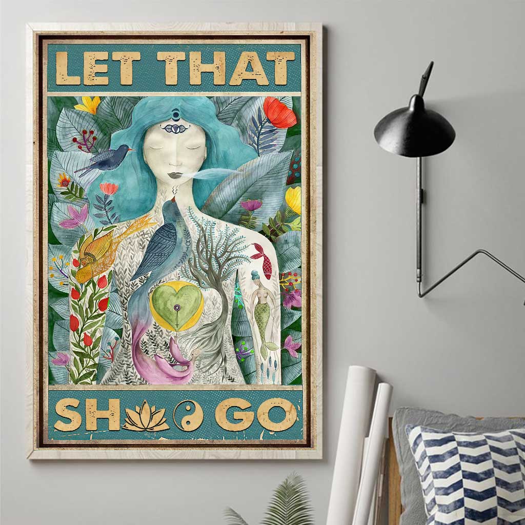 Lass den Scheiß los – Yoga-Leinwand und Poster