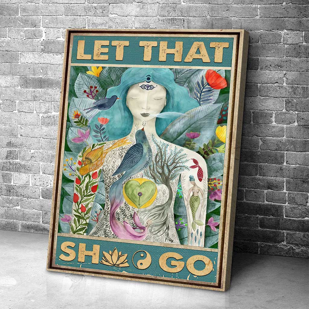 Lass den Scheiß los – Yoga-Leinwand und Poster