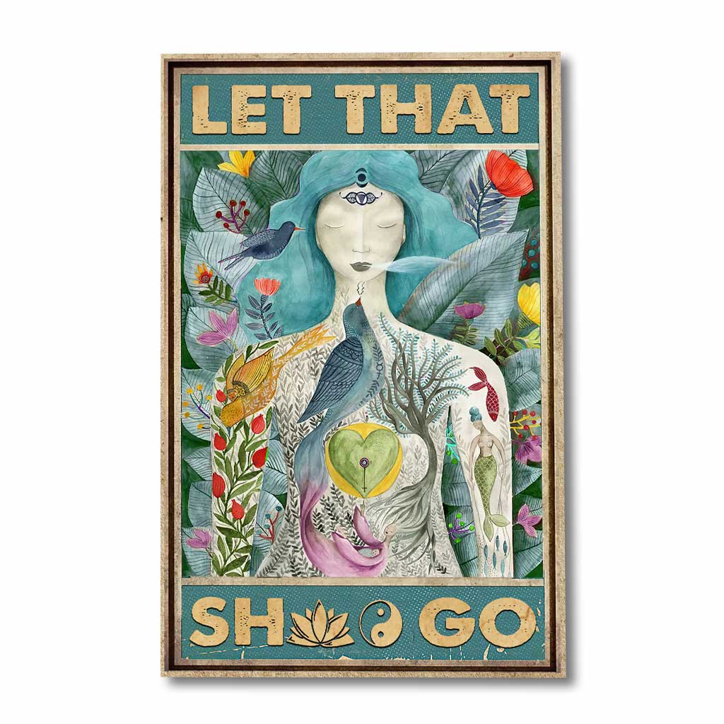 Lass den Scheiß los – Yoga-Leinwand und Poster