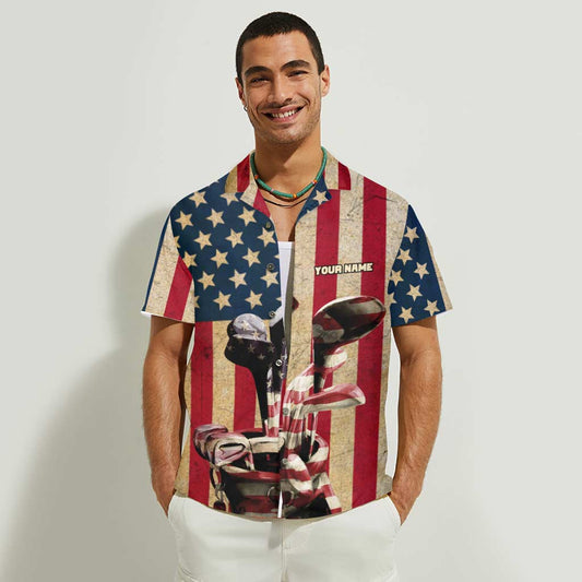 Freedom Golf Flag - Personalized Independence Day Hawaiian Shirt