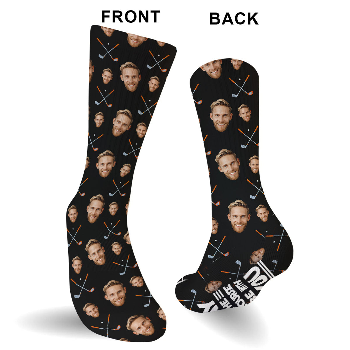 Möge der Golfplatz mit dir sein – personalisierte Golfsocken