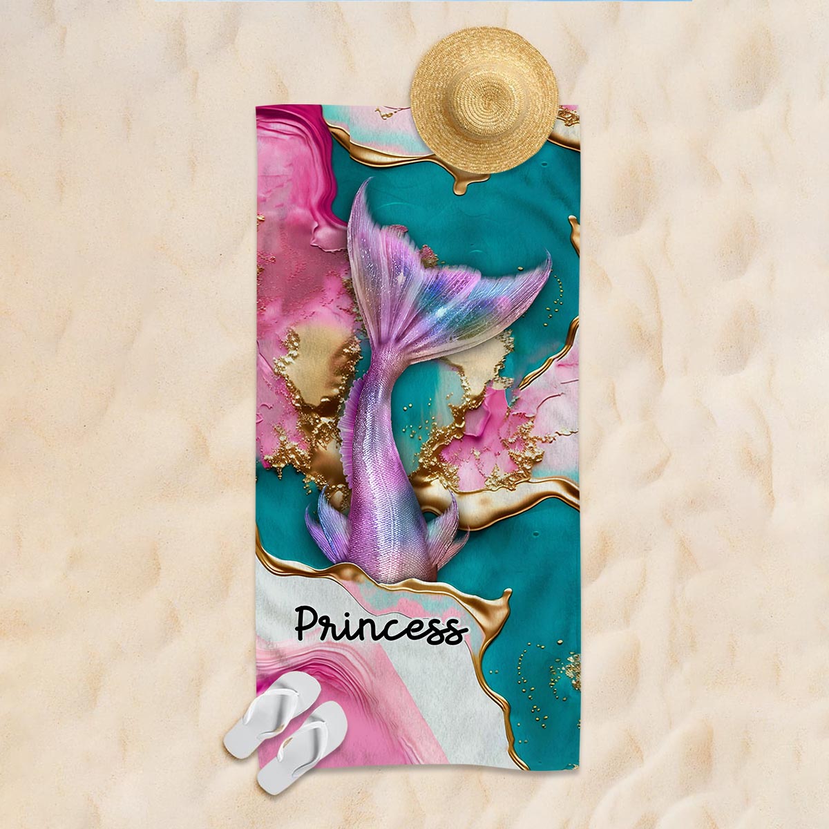 Flüstern des Ozeans – Personalisiertes Strandtuch für Meeresliebhaber