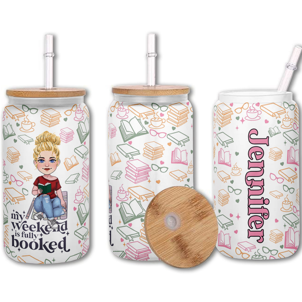 Mein Wochenende ist komplett verplant – personalisiertes Buchglas