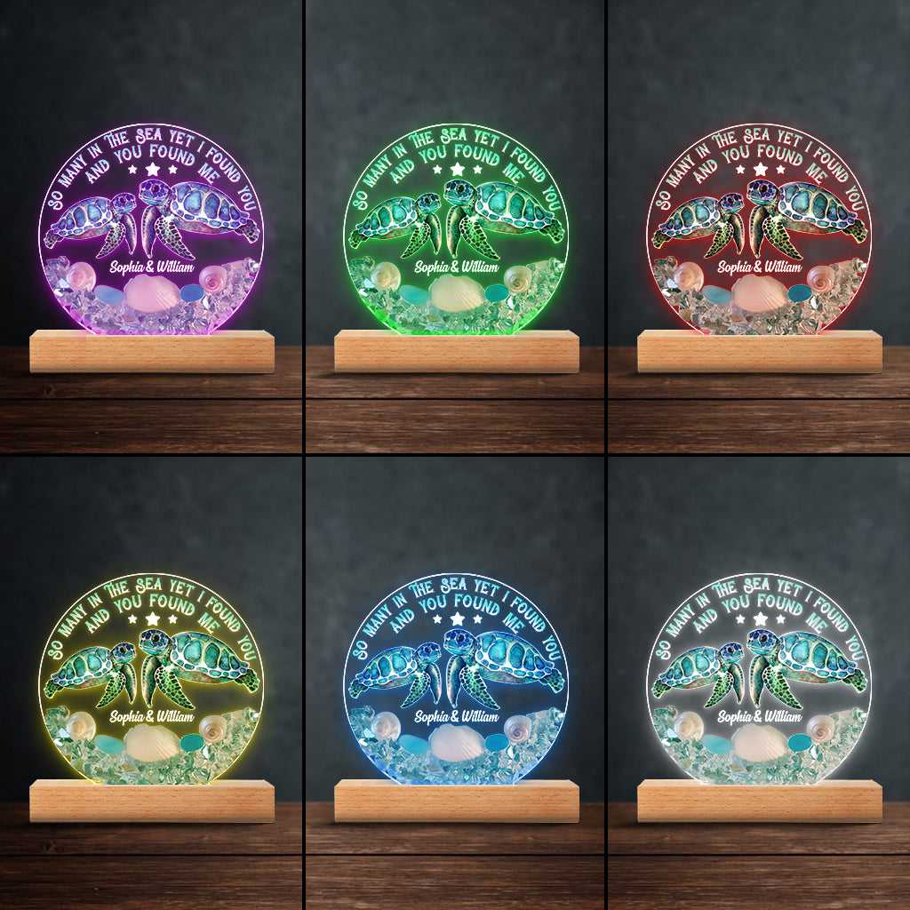 So Many In The Sea - Personalized Turtle Shaped Plaque Light Base