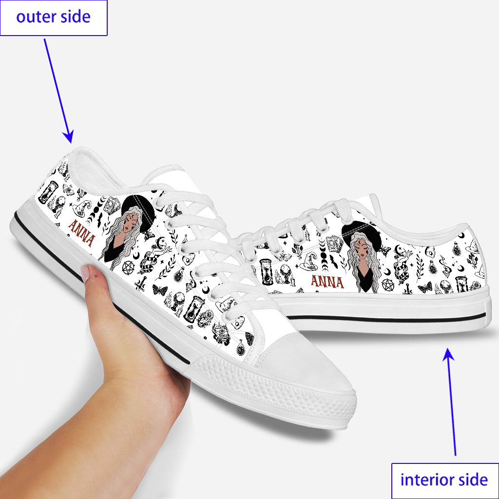 I'm Not Sugar And Spice - Personalized Witch Low Top Shoes