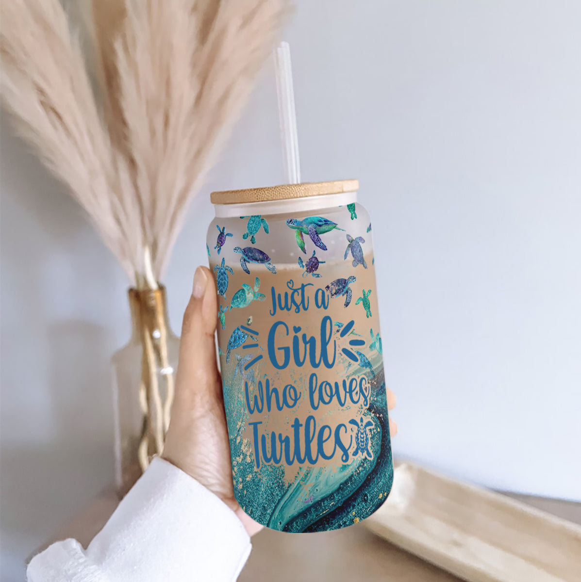 Zum Meer gehören – personalisierte Schildkröten-Trinkflasche