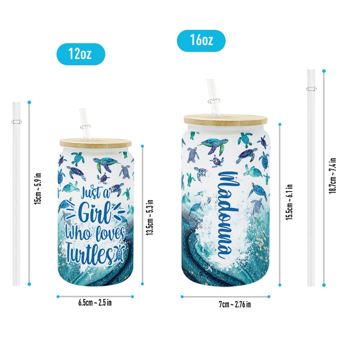 Zum Meer gehören – personalisierte Schildkröten-Trinkflasche