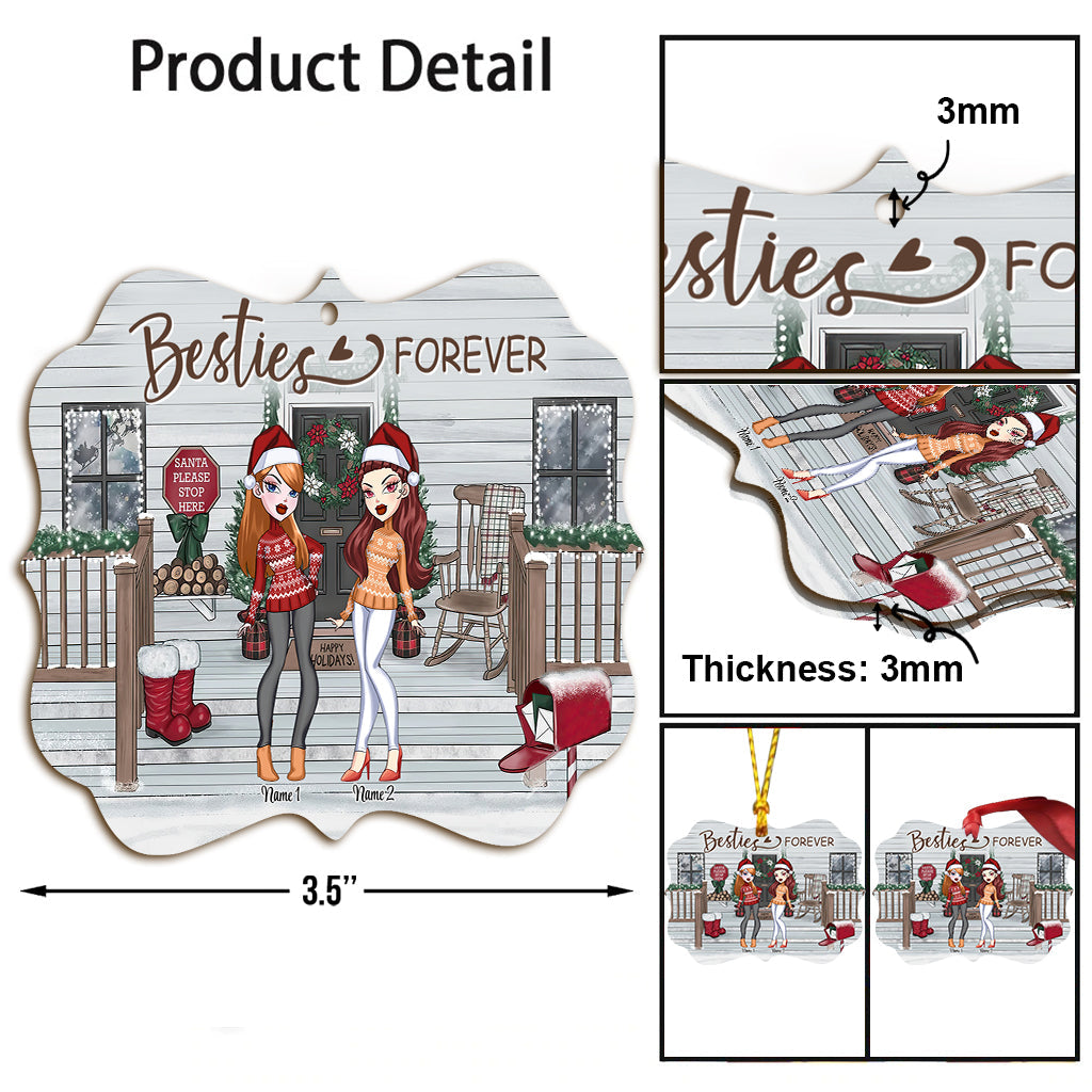 Beste Freundin für immer – Personalisierter Weihnachtsschmuck für die beste Freundin (beidseitig bedruckt)