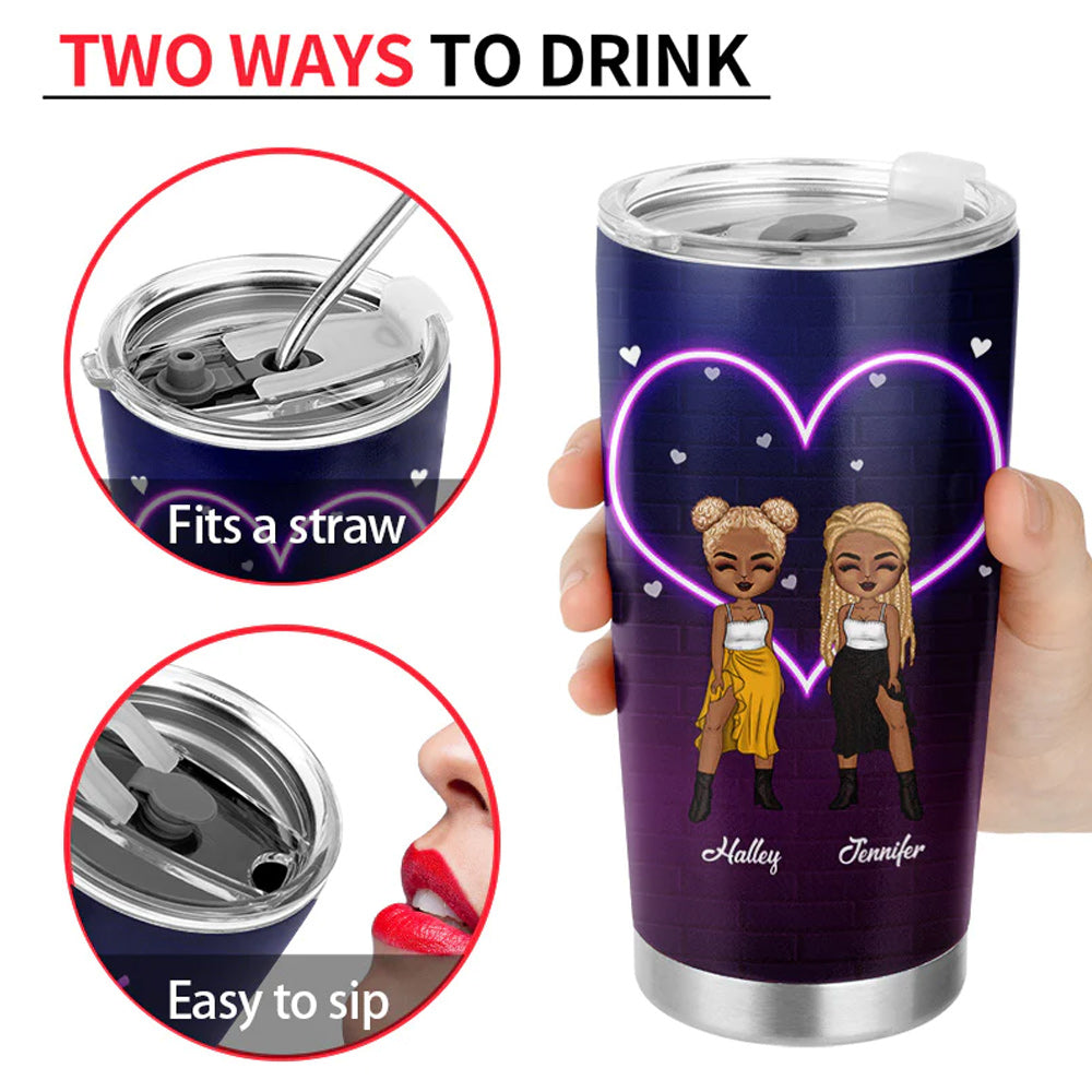 Ich lächle, weil du meine Schwester bist – personalisierter Bestie-Becher
