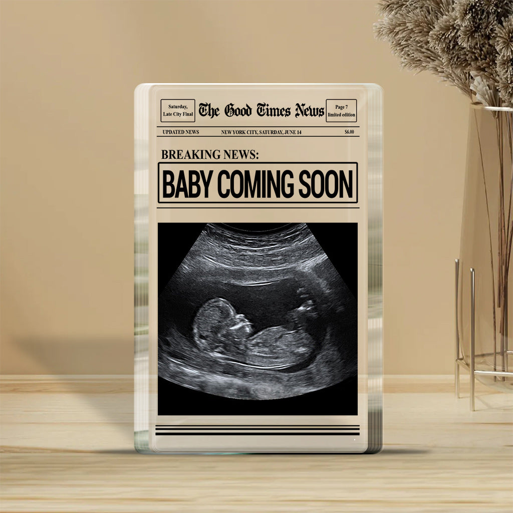 Baby Coming Soon - Personalized Mother Custom Shaped Acrylic Plaque
