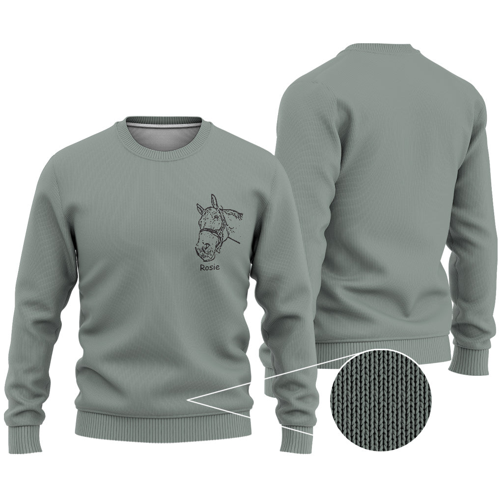 Pferdeporträt – personalisierter Pferdepullover