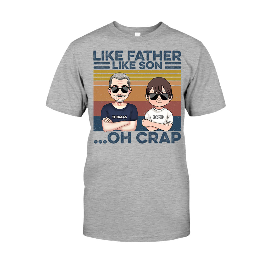 Wie der Vater, so der Sohn – Geschenk für Papa – Personalisiertes T-Shirt und Hoodie