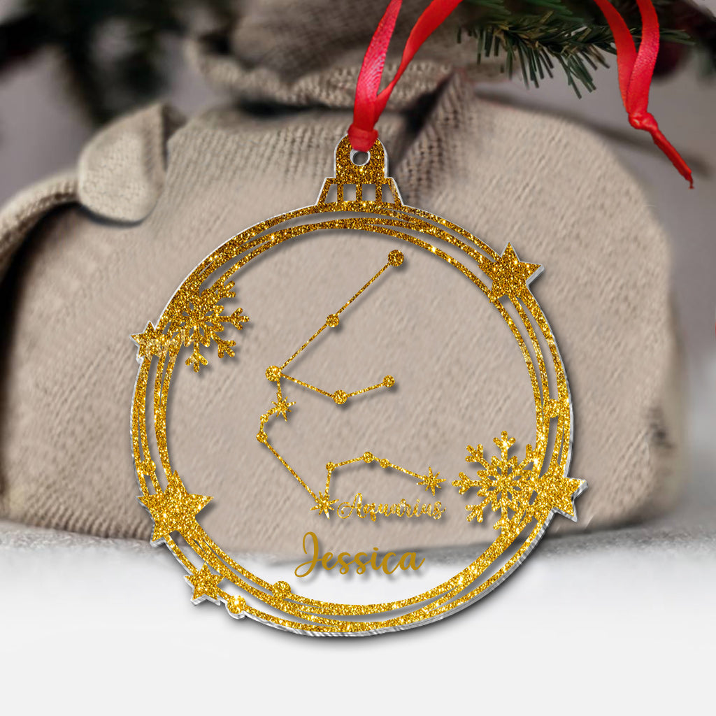 Zodiac Sign Ornament - Personalized Horoscope Transparent Ornament