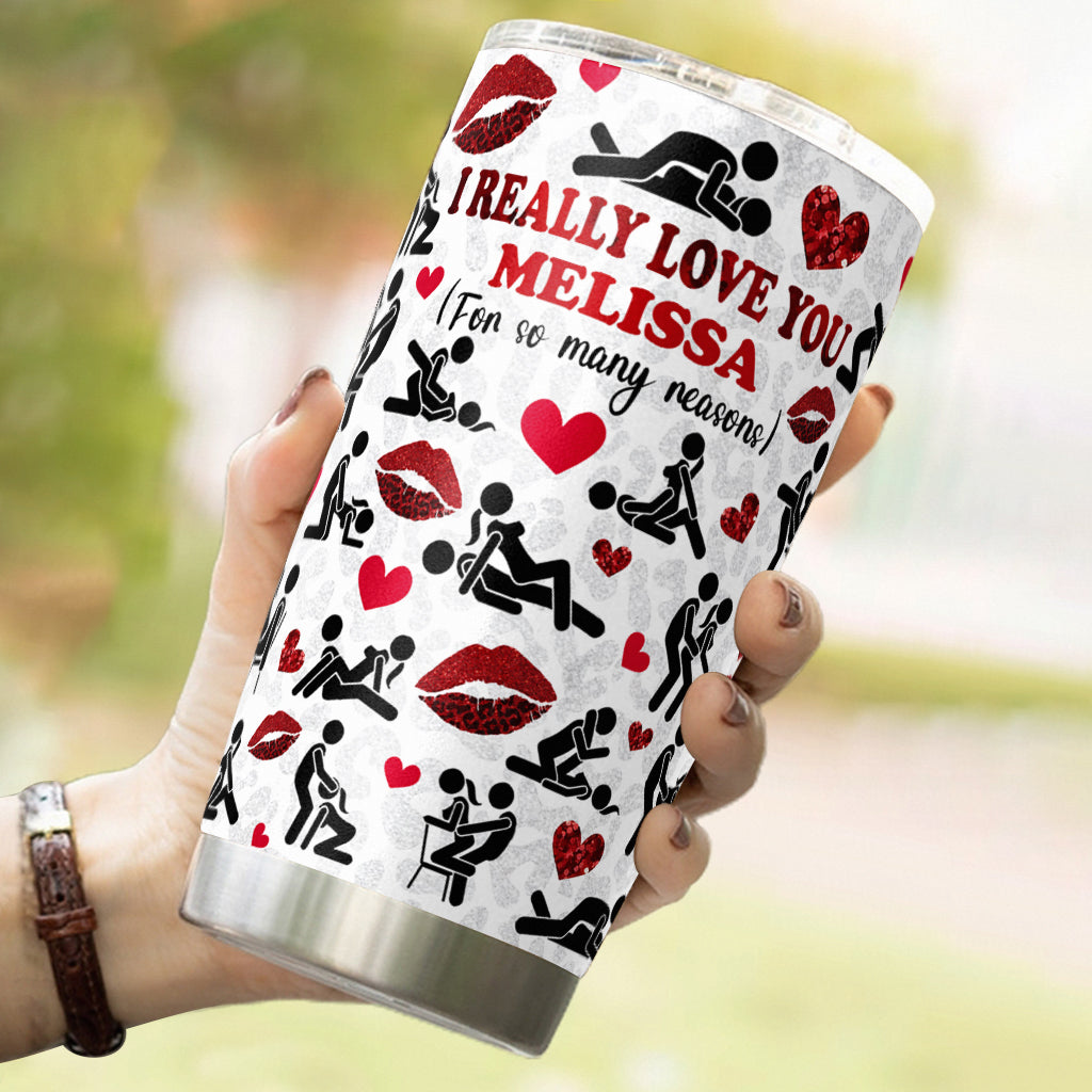Ich liebe dich aus so vielen Gründen – Personalisierter Partner-Trinkbecher mit jedem Namen