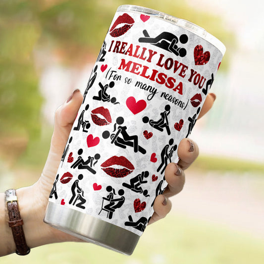 Ich liebe dich aus so vielen Gründen – Personalisierter Partner-Trinkbecher mit jedem Namen