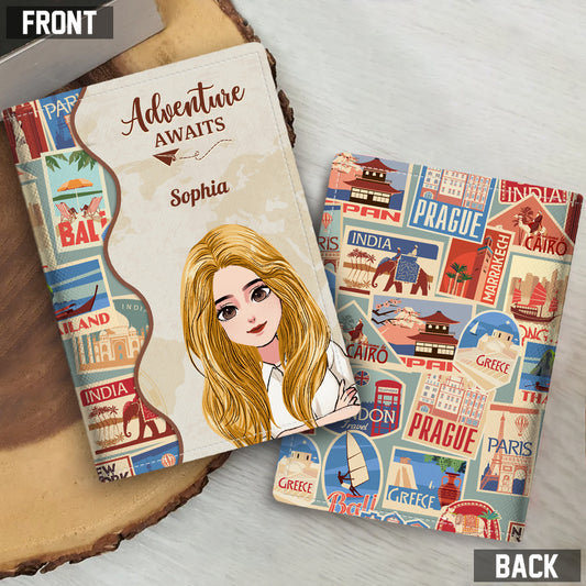 Collect Momments Not Things - Travelling gift for mom, daughter, granddaughter, wife, girlfriend, friend - Personalized Passport Holder