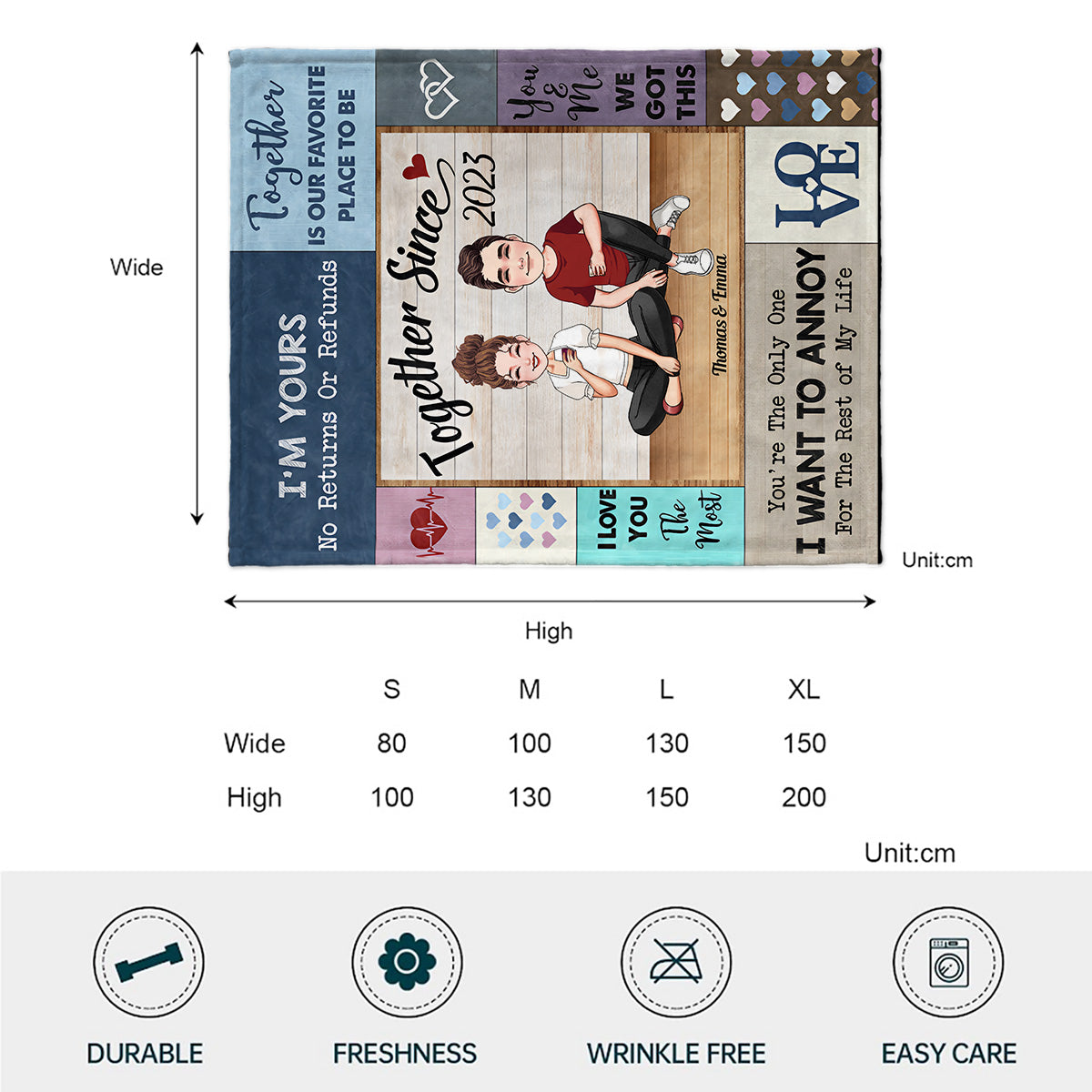 I Love You The Most - Personalized Couple Blanket